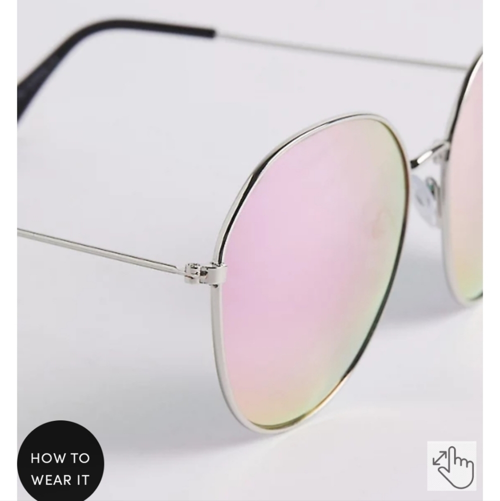🆕️🕶😎 PINK ROUND AVIATOR WITH REFLECTIVE LENS😎🕶 - Picture 3 of 7